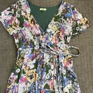 Roolee Green floral dress- Large